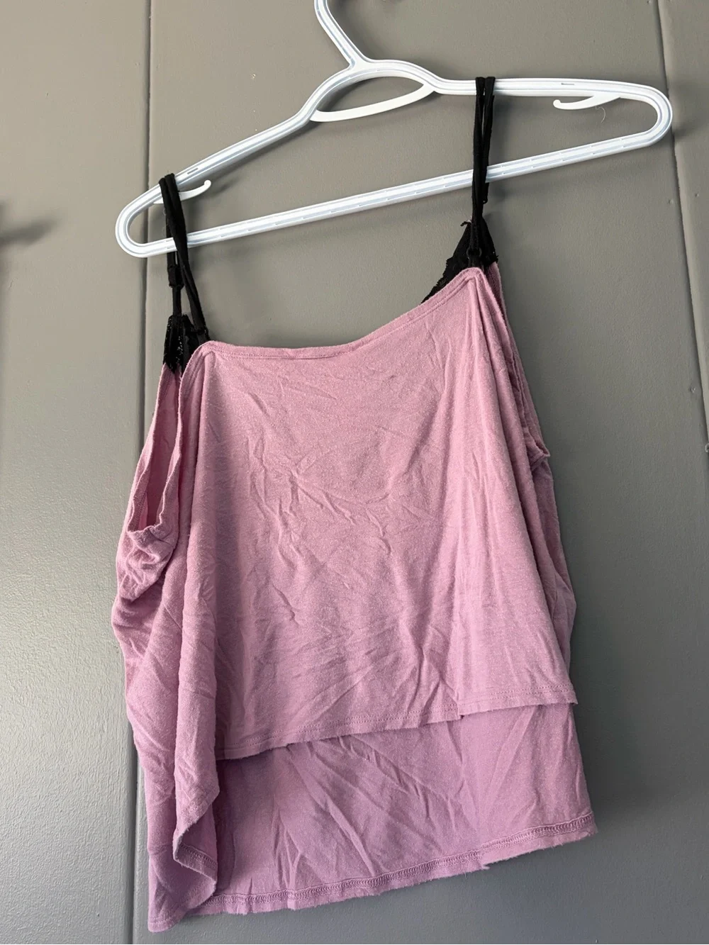 La SENZA Pink Camisole with Black Lace Detail - Picture 2 of 3